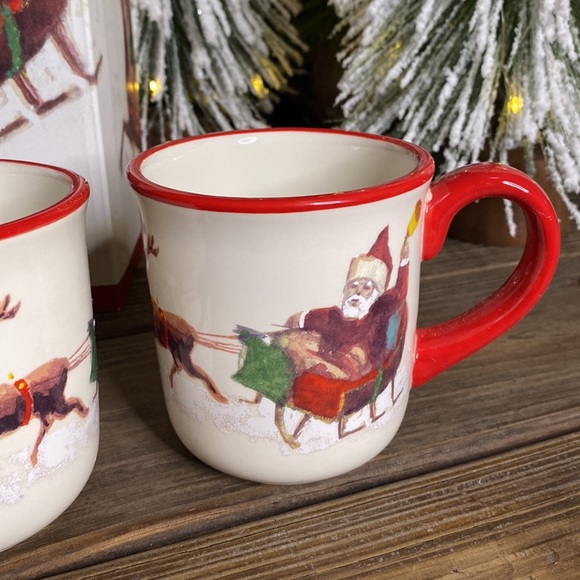 Williams Sonoma Marc Lacaze Designed Santa and his Reindeer Mugs - Set of 4 🎅🏻 - Picture 8 of 16
